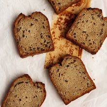 Vegan Banana Bread portions on table. Wholesale.