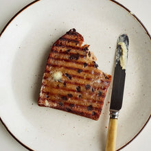 Vegan Banana Bread portion on plate. Wholesale.