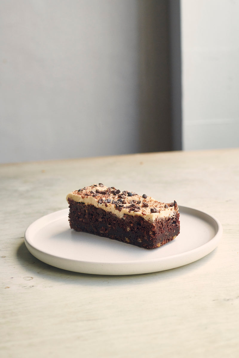 A close up photo of Chocolate Stout Cake Slice
