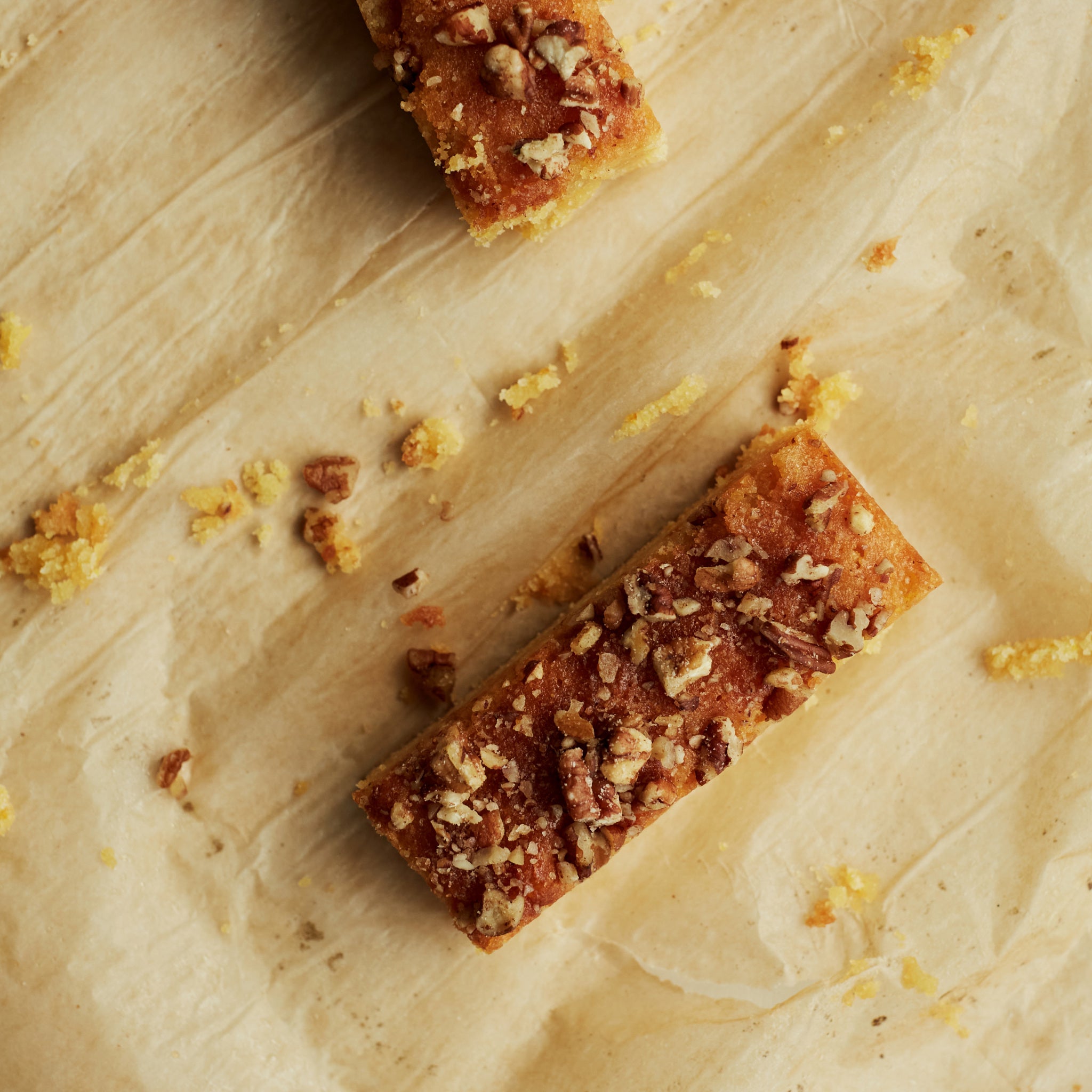 Single portion of Exploding Bakery Orange Almond & Pecan Traybake.