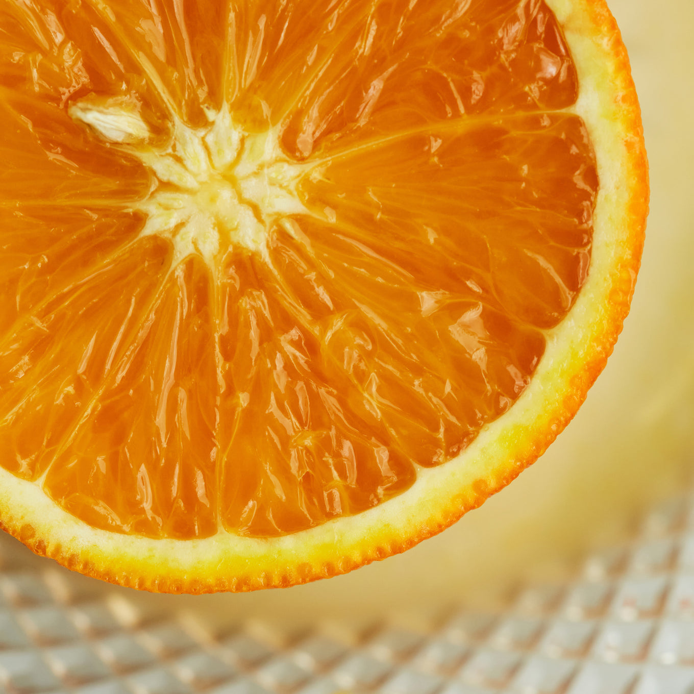 Closeup of the inside of an orange.