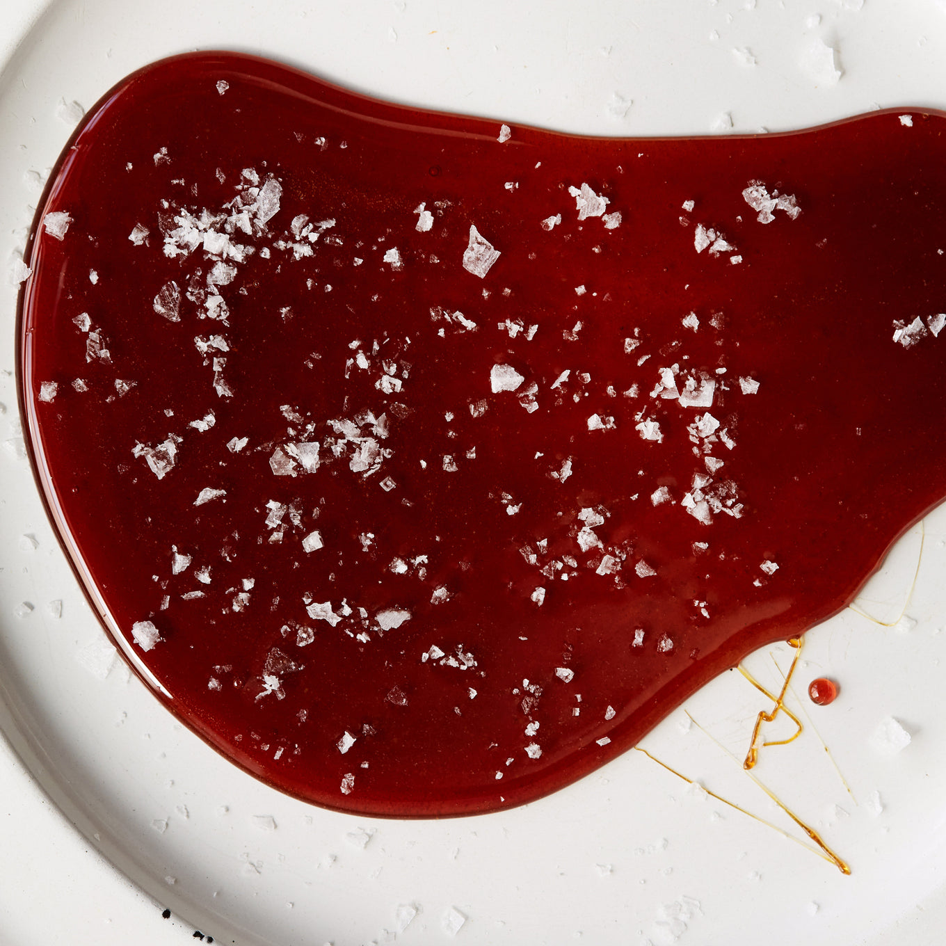 Caramel with salt sprinkled on top.