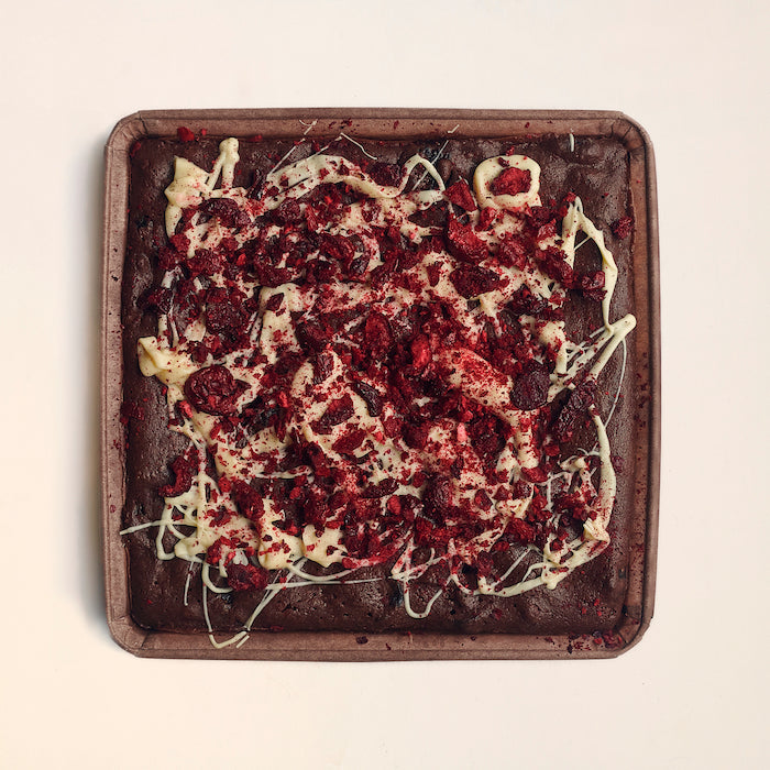 Picture Of The Cherry And Brandy Letterbox Brownie From Above.