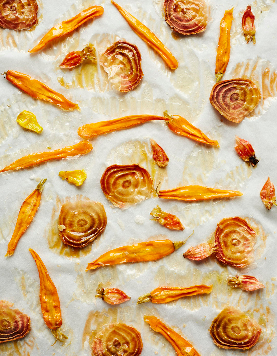 Candied root vegetables.