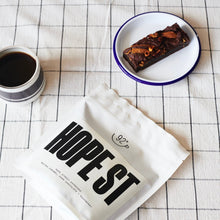 our Coffee and Cake Gift Box Photographed from above on a table.