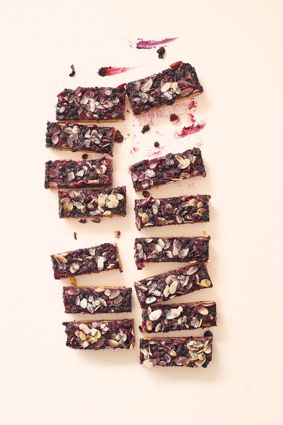 Cut up slices of the Blackcurrant Frangipane