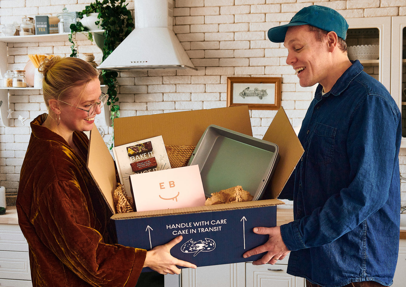 People Holding The Exploding Bakery Baker's Gift Box