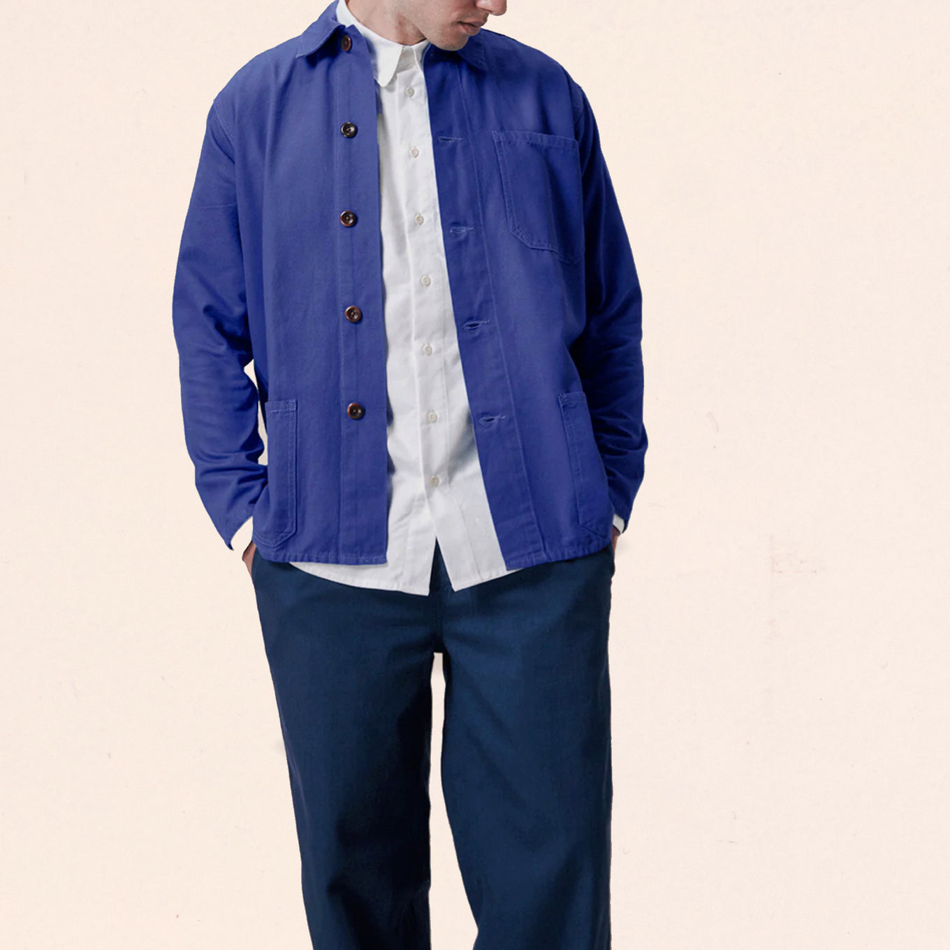 Uskees Heavy Cotton Buttoned Overshirt - Ultra Blue