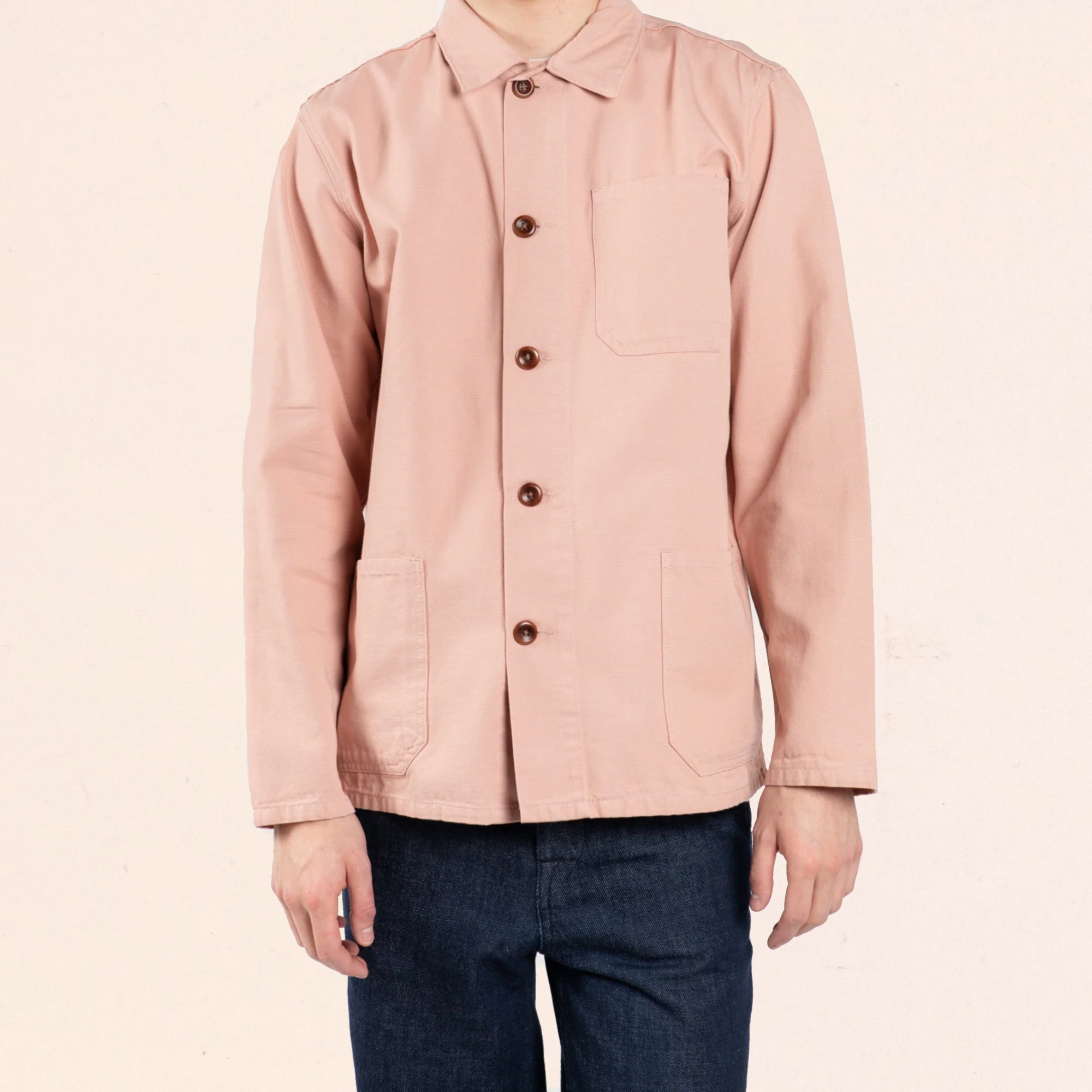 Uskees Heavy Cotton Buttoned Overshirt - Dusty Pink