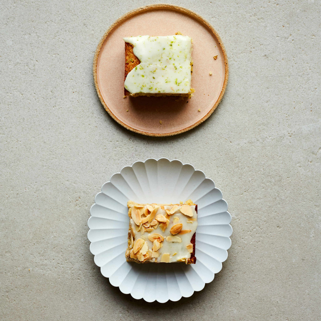 Two Slices Of Cake On Separate Plates