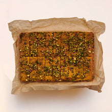 Exploding Bakery Lemon Polenta and Pistachio Traybake From Above